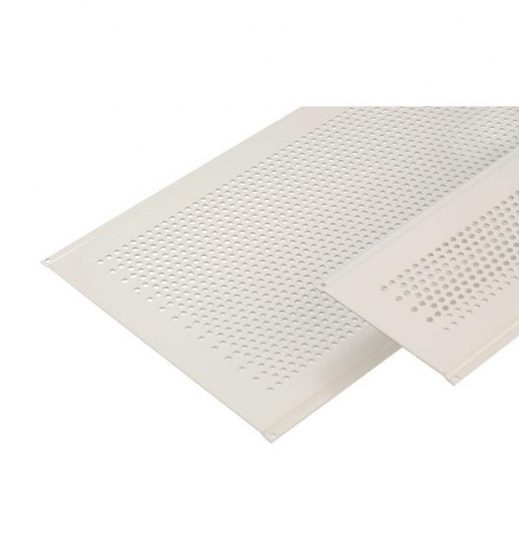 Perforated cover plates, galvanised lacquered sheet steel, visible surface light grey lacquered, hole dia. 2,5 mm Interzoll BOPLA ICPC 09-8656566