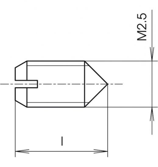 Slotted set screw M2.5 x 8 _ M2.5 x 5, V2A, for positioning and earthing the tapped strip Interzoll BOPLA ICPC 09-8656566